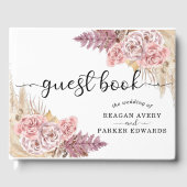 Elegant Custom Pampas Grass Bloemen Bruiloft Gastenboek (Voorkant)