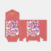 Elegant Custom Peach Monogram Gold Yin Yang Bedankdoosjes (Uitgevouwen)