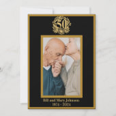 Elegant Custom Photo 50th Golden Jubileum Party Kaart (Voorkant)