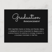 Elegant Custom Photo Afstuderen Aankondigingskaart (Achterkant)