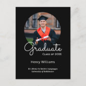 Elegant Custom Photo Afstuderen Aankondigingskaart (Voorkant)