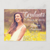 Elegant Custom Photo Afstuderen Uitnodiging Briefkaart (Voorkant)