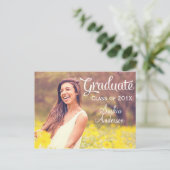 Elegant Custom Photo Afstuderen Uitnodiging Briefkaart (Staand voorkant)