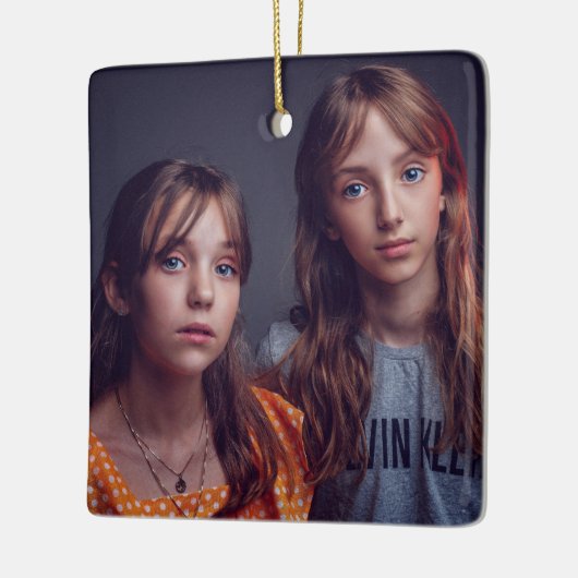 Elegant Custom Photo Ceramic Ornament (Links)