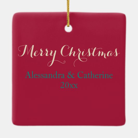Elegant Custom Photo Ceramic Ornament (Achterkant)