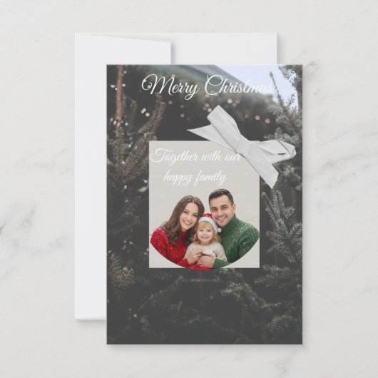 Elegant Custom Photo Christmas Greeting Card Kaart (Voorkant)