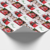 Elegant Custom Photo Collage Noel Kerstmis Cadeaupapier (Hoek)