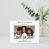 Elegant Custom Photo Happy Birthday Briefkaart (Staand voorkant)