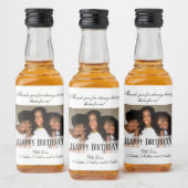 Elegant Custom Photo Happy Birthday Likeurfles Etiket (Flessen)