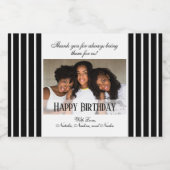 Elegant Custom Photo Happy Birthday Likeurfles Etiket (Enkel label)