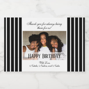 Elegant Custom Photo Happy Birthday Likeurfles Etiket