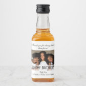 Elegant Custom Photo Happy Birthday Likeurfles Etiket (Voorkant)