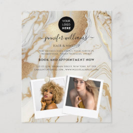 Elegant Custom Photo Logo Promotion Gold Marble Flyer
