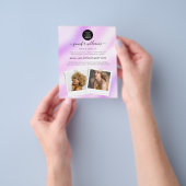 Elegant Custom Photo Logo Promotion Paars Flyer (Hand)
