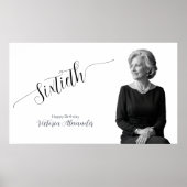 Elegant Custom Photo Milestone Birthday Banner Poster (Voorkant)