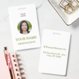 Elegant Custom Photo & Name Badge Design