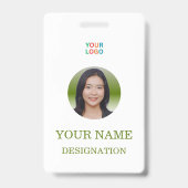 Elegant Custom Photo & Name Badge Design (Voorkant)