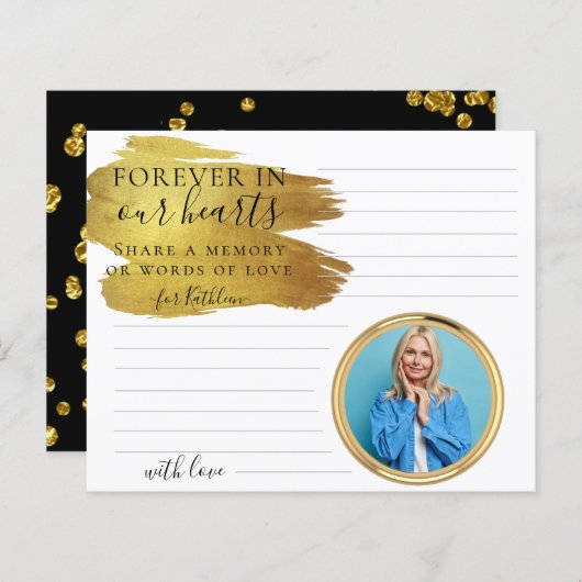 Elegant Custom Photo Share a Memory Funeral Kaart (Voorkant / Achterkant)