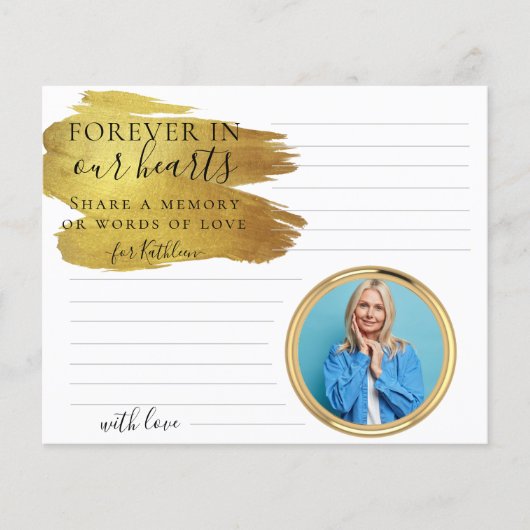Elegant Custom Photo Share a Memory Funeral Kaart (Voorkant)