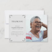 Elegant Custom Photo Sympathie Funeral Light Grey Bedankkaart (Voorkant)