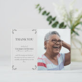 Elegant Custom Photo Sympathie Funeral Light Grey Bedankkaart (Staand voorkant)