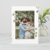 Elegant Custom Photo Verloving Shower White Kaart (Staand voorkant)