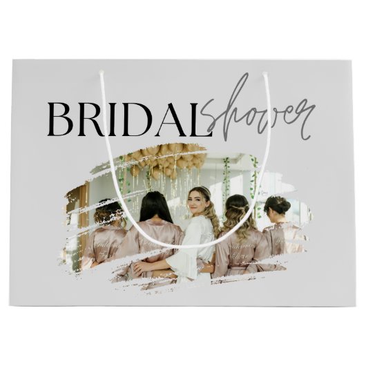 Elegant Custom Photo Vrijgezellenfeest Groot Cadeauzakje (Voorkant)