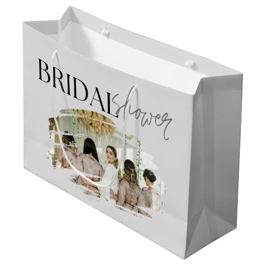 Elegant Custom Photo Vrijgezellenfeest Groot Cadeauzakje (Voorkant Gekanteld)