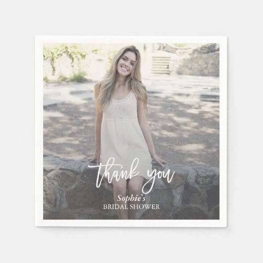 Elegant Custom Photo Vrijgezellenfeest Servet (Voorkant)