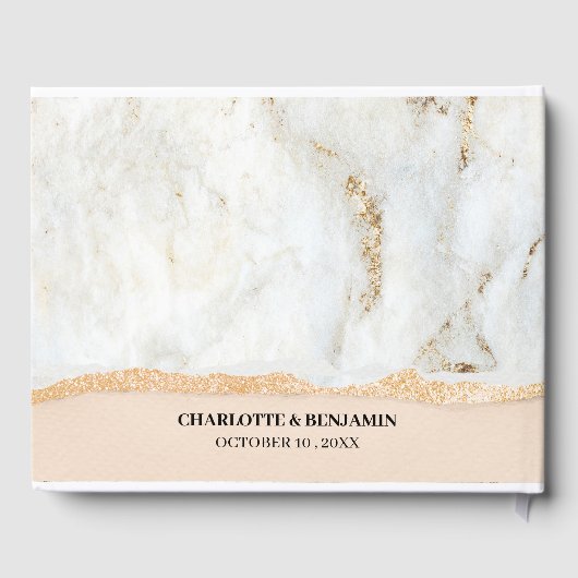 Elegant Custom Photo Weddenschap Book Gastenboek (Achterkant)