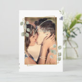 Elegant Custom Photo Wedding Ceremony White Kaart (Staand voorkant)