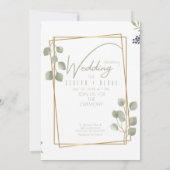 Elegant Custom Photo Wedding Ceremony White Kaart (Achterkant)