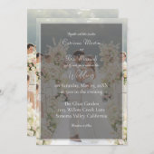 Elegant Custom Photo Wedding Invitation Kaart (Voorkant / Achterkant)