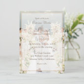 Elegant Custom Photo Wedding Invitation Kaart (Staand voorkant)