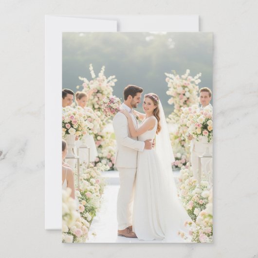 Elegant Custom Photo Wedding Invitation Kaart (Achterkant)