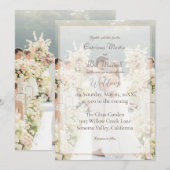Elegant Custom Photo Wedding Invitation Kaart (Voorkant / Achterkant)