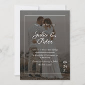 Elegant Custom Photo Wedding Kaart (Voorkant)