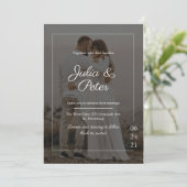 Elegant Custom Photo Wedding Kaart (Staand voorkant)