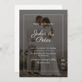 Elegant Custom Photo Wedding Kaart (Voorkant / Achterkant)