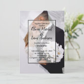 Elegant Custom Photo Wedding Kaart (Staand voorkant)