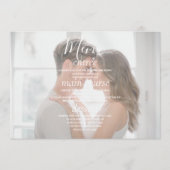 Elegant Custom Photo Wedding Table Menu Kaarten (Voorkant)