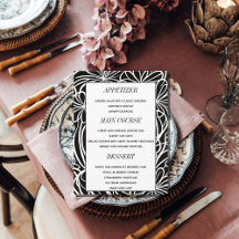 Elegant Custom Photo Wedding Table Menu Kaarten