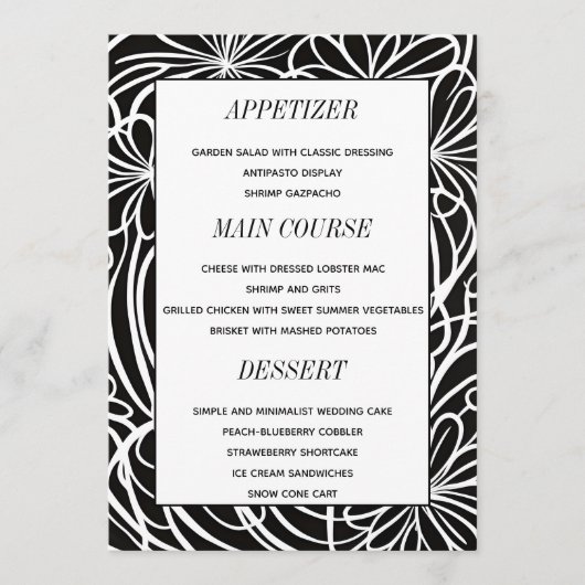 Elegant Custom Photo Wedding Table Menu Kaarten (Voorkant)