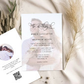 Elegant Custom Photo with QR Code Wedding Kaart