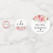 Elegant Custom Pink Floral Wedding Confetti (Voorkanten)