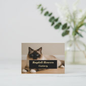 Elegant Custom Ragdoll Cat Cattery Business Card  Visitekaartje (Staand voorkant)