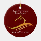 Elegant Custom Red Realtor Keramisch Ornament (Voorkant)