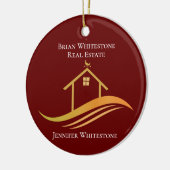 Elegant Custom Red Realtor Keramisch Ornament (Links)
