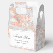 Elegant Custom Roos Goud en Wit Marmer Bruiloft Bedankdoosjes (Geopend)