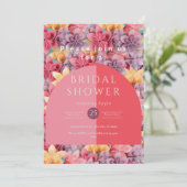 Elegant Custom Roze Bloemen Vrijgezellenfeest Kaart (Staand voorkant)